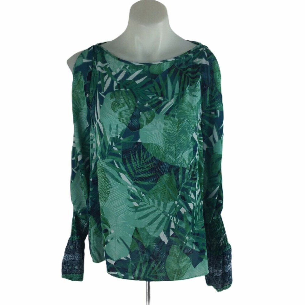 Laundry by Shelli Segal Green Leaf Cold Shoulder